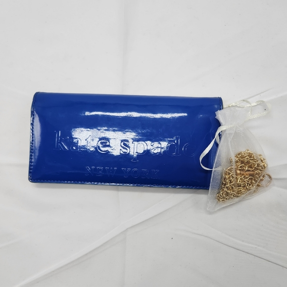 Kate Spade Blue Wallet & Gold chain to make crossbody - Picture 7 of 10